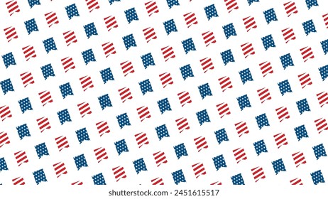 Happy 4th of July Independence Day, American banner pattern template. Vector illustration.