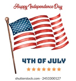 Happy 4th of July independence day USA banner template Vector illustration.