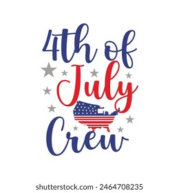 Happy 4th of July - Independence Day of USA - cute hand drawn doodle lettering postcard. Lettering for poster t-shirt design.