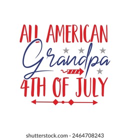 Happy 4th of July - Independence Day of USA - cute hand drawn doodle lettering postcard. Lettering for poster t-shirt design.