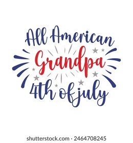 Happy 4th of July - Independence Day of USA - cute hand drawn doodle lettering postcard. Lettering for poster t-shirt design.