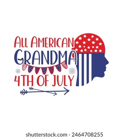 Happy 4th of July - Independence Day of USA - cute hand drawn doodle lettering postcard. Lettering for poster t-shirt design.