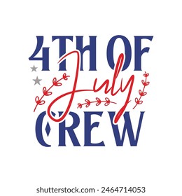 Happy 4th of July - Independence Day of USA  cute hand drawn doodle lettering postcard. Lettering for poster t-shirt design.