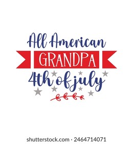 Happy 4th of July - Independence Day of USA  cute hand drawn doodle lettering postcard. Lettering for poster t-shirt design.