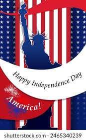 Happy 4th of July, Independence day America USA patriotic banner, greeting poster, card, background, web, cover, label, flyer, layout. Victory Day print holiday information, party, celebration
