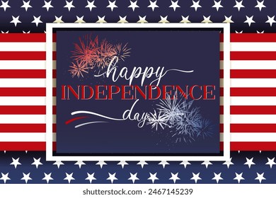 Happy 4th of July, Independence day America USA patriotic banner, greeting poster, card, background, web, cover, label, layout. Victory Day print holiday information, party, celebration