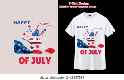Happy 4th of July independence day t-shirt design for smart people, Vector graphic, Trendy USA Independent day t shirt design. T-shirt Design template for Independent