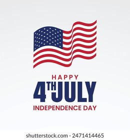 Happy 4th of July, independence day of USA. greeting card, background, banner american national flag. Vector illustration