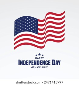 Happy 4th of July, independence day of USA. greeting card, background, banner american national flag. Vector illustration