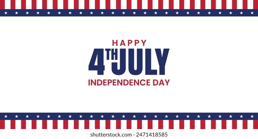 Happy 4th of July, independence day of USA. greeting card, background, banner american national flag. Vector illustration