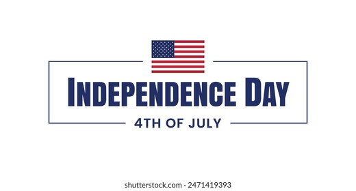 Happy 4th of July, independence day of USA. greeting card, background, banner american national flag. Vector illustration