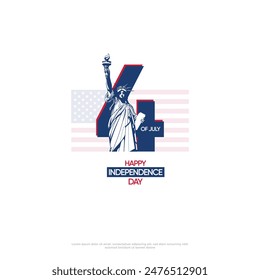 Happy 4th of July independence day USA vector illustration.