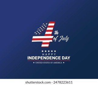 Happy 4th of July independence day of USA background. Vector illustration.