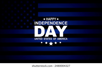 Happy 4th of July Independence Day banner with flag. American holiday design - Happy Fourth of July text with US flag. Vector illustration