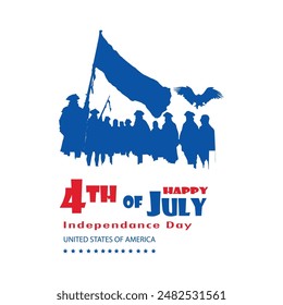 happy 4th july independence day illustration vector based AI