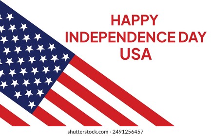 Happy 4th of July, independence day of USA. greeting card, background, banner american national flag. Vector illustration