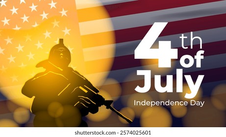 happy 4th of july independence day with american flag background