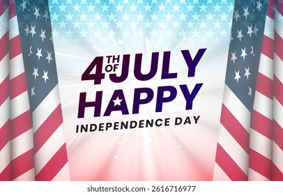happy 4th of july independence day celebration template banner with abstract gradient background design
