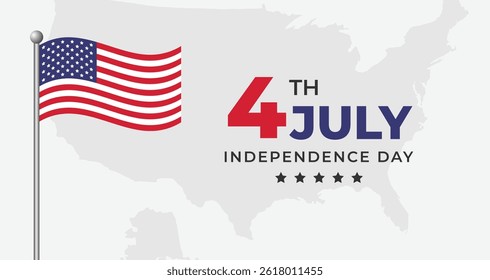 Happy 4th of July, independence day of USA american national flag. Vector illustration