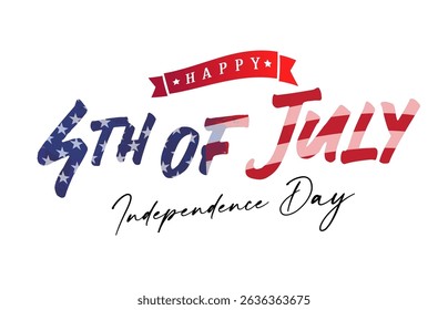 Happy 4th of July, Independence day USA creative t-shirt design. Happy Fourth of July day typography poster template. Vector illustration