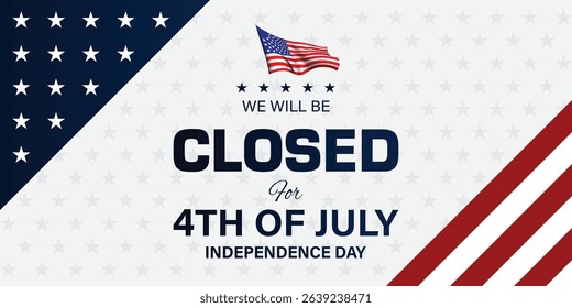Happy 4th of July Independence Day USA background with the United States flag and 4th of July typography. vector illustration