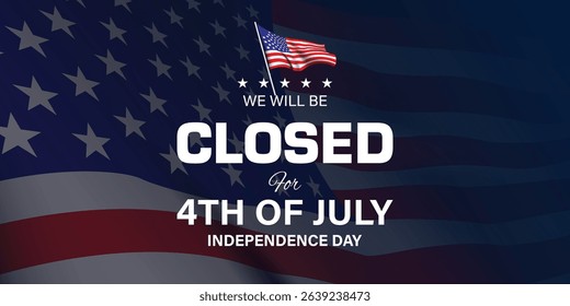 Happy 4th of July Independence Day USA background with the United States flag and 4th of July typography. vector illustration