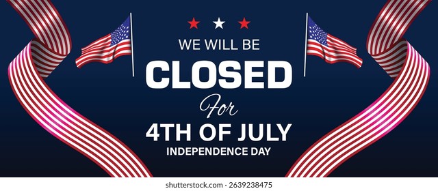 Happy 4th of July Independence Day USA background with the United States flag and 4th of July typography. vector illustration
