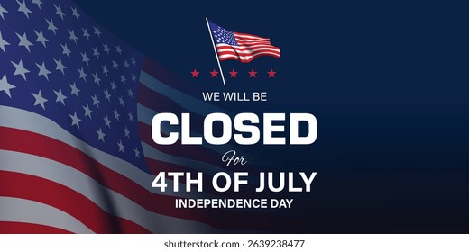 Happy 4th of July Independence Day USA background with the United States flag and 4th of July typography. vector illustration