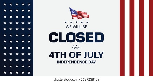 Happy 4th of July Independence Day USA background with the United States flag and 4th of July typography. vector illustration