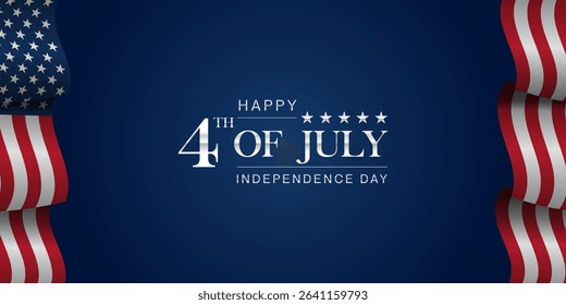 Happy 4th of July Independence day USA Background Design. Banner, Poster, Greeting Card. Vector Illustration.