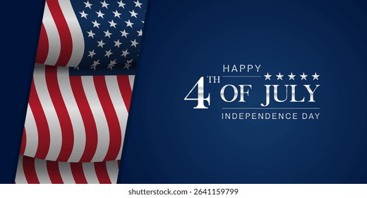 Happy 4th of July Independence day USA Background Design. Banner, Poster, Greeting Card. Vector Illustration.