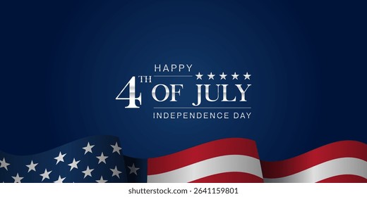 Happy 4th of July Independence day USA Background Design. Banner, Poster, Greeting Card. Vector Illustration.
