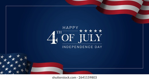 Happy 4th of July Independence day USA Background Design. Banner, Poster, Greeting Card. Vector Illustration.