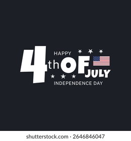 happy 4th of july independence day banner with usa flag