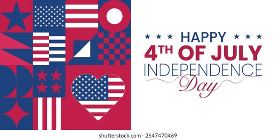Happy 4th of July. Happy Independence Day. USA. Holiday concept design