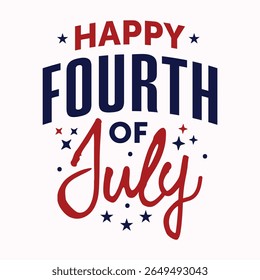 Happy 4th of July Independence Day Typography Design. USA 4th of July holiday celebration