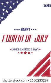 Happy 4th of July Independence Day Stylish Typography Lettering USA Abstract Flag Template  Banner