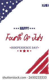 Happy 4th of July Independence Day Stylish Typography Lettering USA Abstract Flag Template  Banner