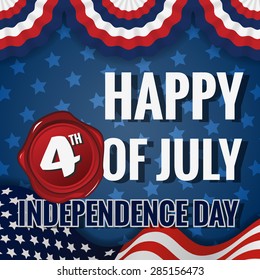 HAPPY 4th OF JULY INDEPENDENCE DAY Greeting Card Design