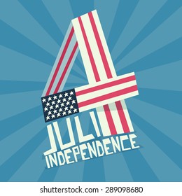 Happy 4th of July Independence day. Vector Flat illustration