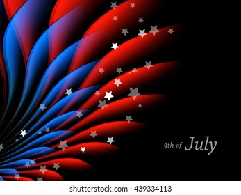 Happy 4th of July.  Independence Day Vector Design . July Fourth. Wavy Vector Colorful Design.  Eps10