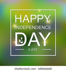 Happy 4th of July - Independence Day card or background. 
Festive poster or banner with hand lettering.
Flat design.
Vector illustration
  