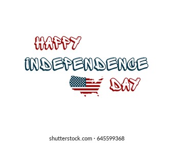 Happy 4th of July, Independence Day hand drawn lettering