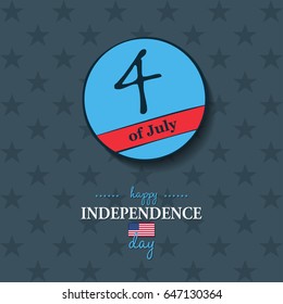 Happy 4th of July - Independence Day card or background. American flag.
Festive poster or banner with hand lettering.
Flat design.
Vector illustration