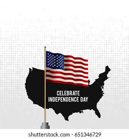 Happy 4th of July - Independence Day Vector Design on White Background - July Fourth
