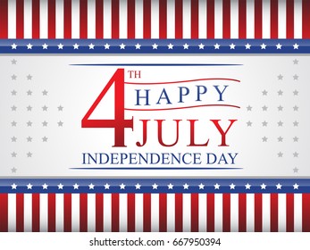 Happy 4th of July . Happy Independence Day United States of America . Usable for greeting card, banner , Flyer and Poster . 
