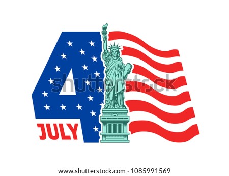 Happy 4th of July - Independence Day Vector illustration.