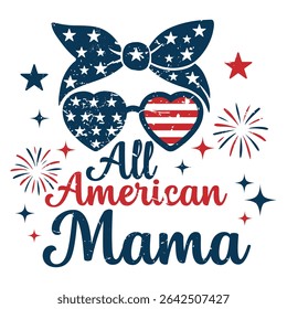 Happy 4th Of July Independence - Happy 4th Of July Typography T-shirt Vector, America Independence Day Clipart, Patriotic Fourth Of July Illustration