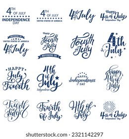 happy 4th of july lettering bundle