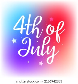 Happy 4th Of July |Mesh Gradient | Stars And Dots | USA Independence Day | American Holiday